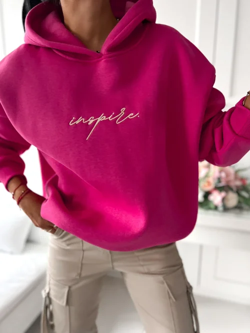 BLUZA OCIEPLANA DAMSKA "INSPIRE" FUKSJA